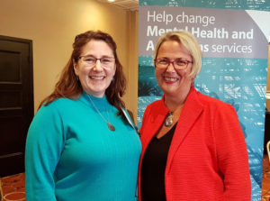 NBIA Case Manager & Facilitator Tekah Sabal with the Minster of Mental Health & Addictions Nancy Darci in Terrace.